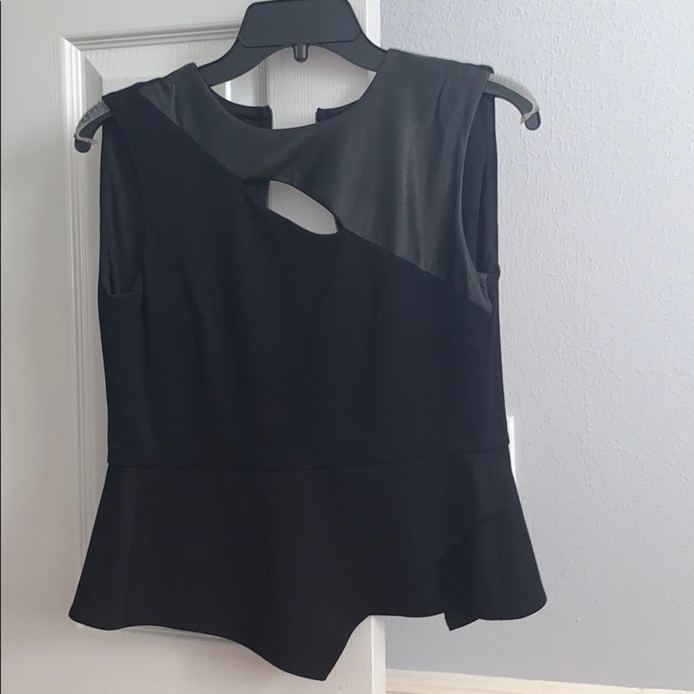 bcbg zip up top with oval opening
